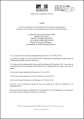 arrt de la Prfecture de la Rgion Centre sur lEPTB.pdf