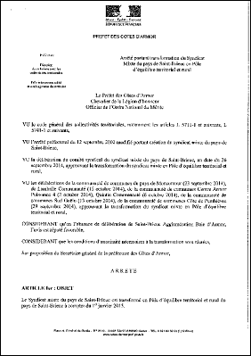 Arrt prfectoral transformant le SM du Pays de St-Brieuc en PETR du Pays de St-Brieuc au 1.01.15.pdf