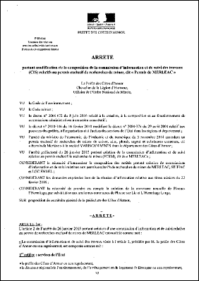 Arrete composition commission d information et de suivi des travaux de permis exclusif de recherche de mines.pdf