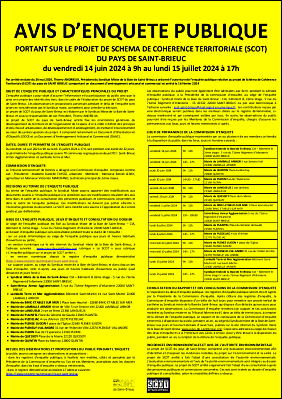 Avis d'enqute publique portant sur le SCOT du pays de Saint-Brieuc