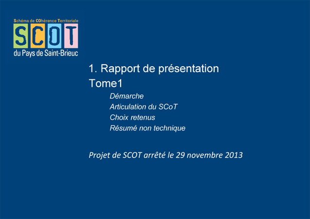 rapport de prsentation tome 1 SCOT arrt