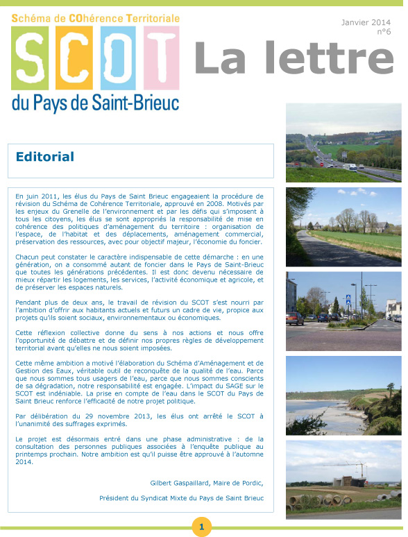 la lettre du SCOT n6 janvier 2014